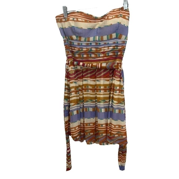 American Rag Pleated Front Strapless Built in Bra Dress Size Small - Picture 1 of 3